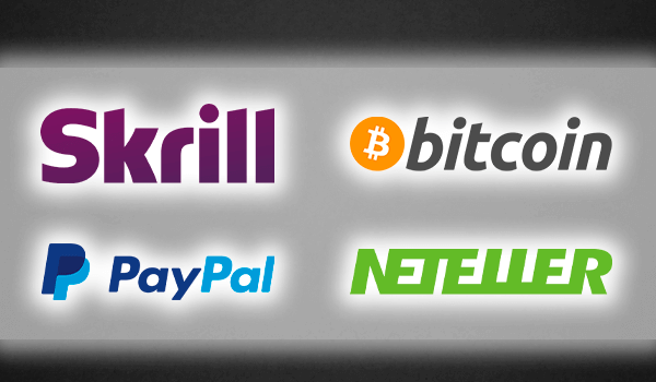 PayPal; Neteller; Skrill; Bitcoin; Other E-Wallets