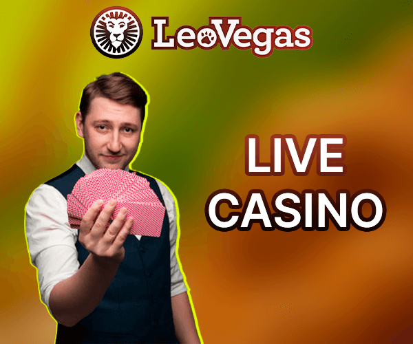 Live Casino Dealer holds a deck of cards