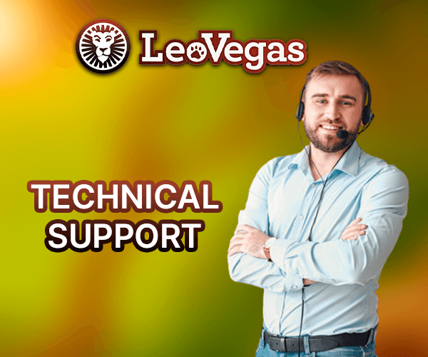 photo of the technical support specialist and the Leo Vegas logo