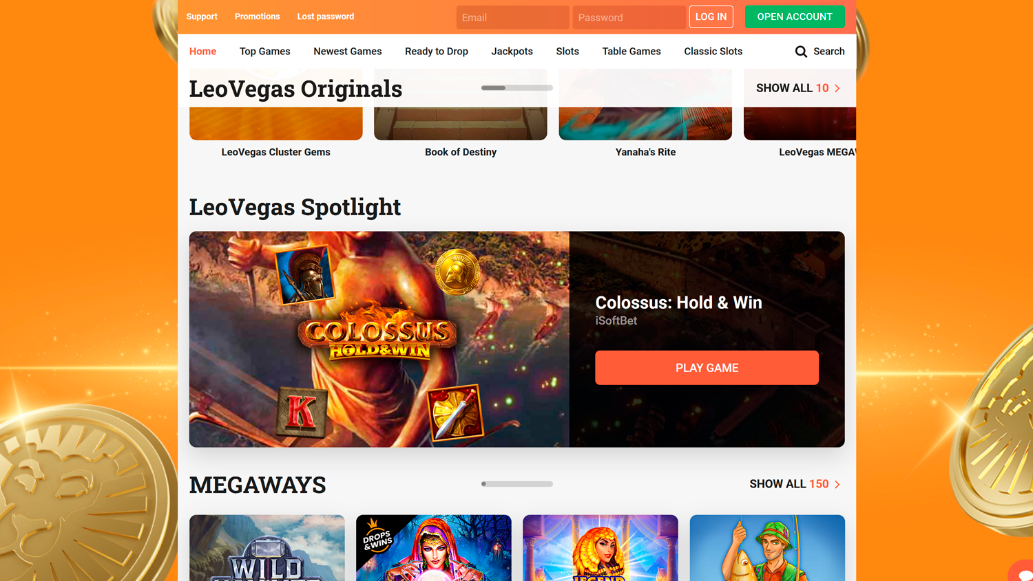 Games on Leo Vegas Casino Site
