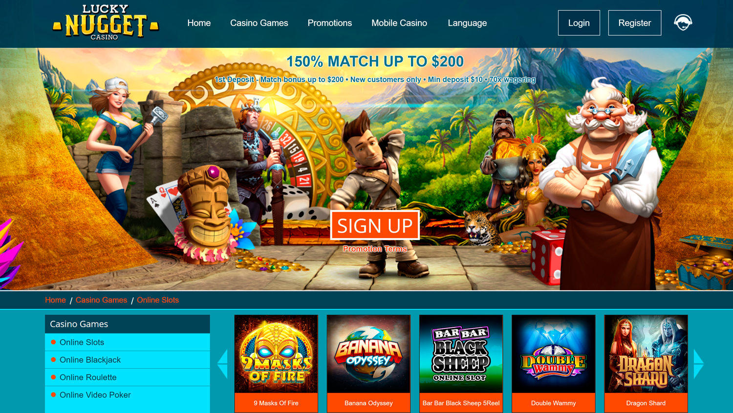 Slots on Lucky Nugget Casino site