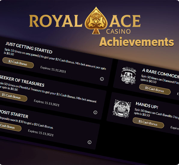 Royal Ace Casino player achievements - a list of achievements and their conditions