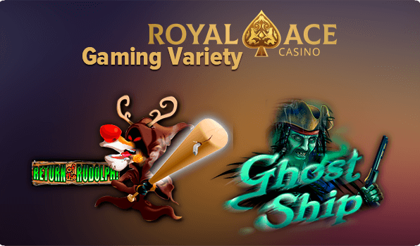 Return of the Rudolph and Ghost Ship slots logo