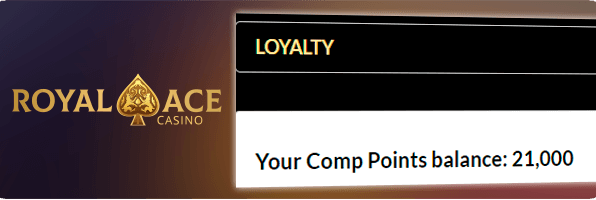 Comp Points Balance at the Royal Ace Personal account