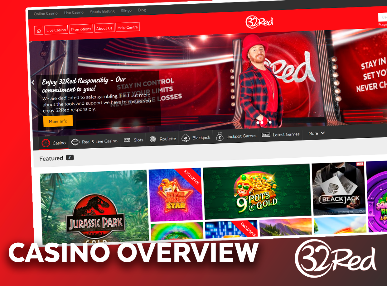 Home page on the website 32Red casino