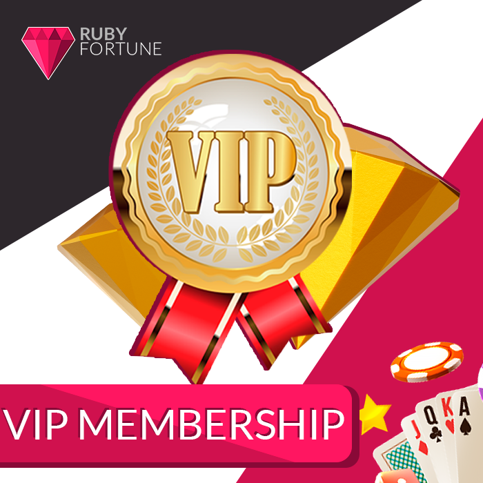Vip medal with rubies and Ruby Fortune logo