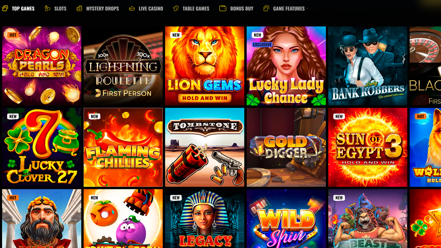 Games on Fight club casino site