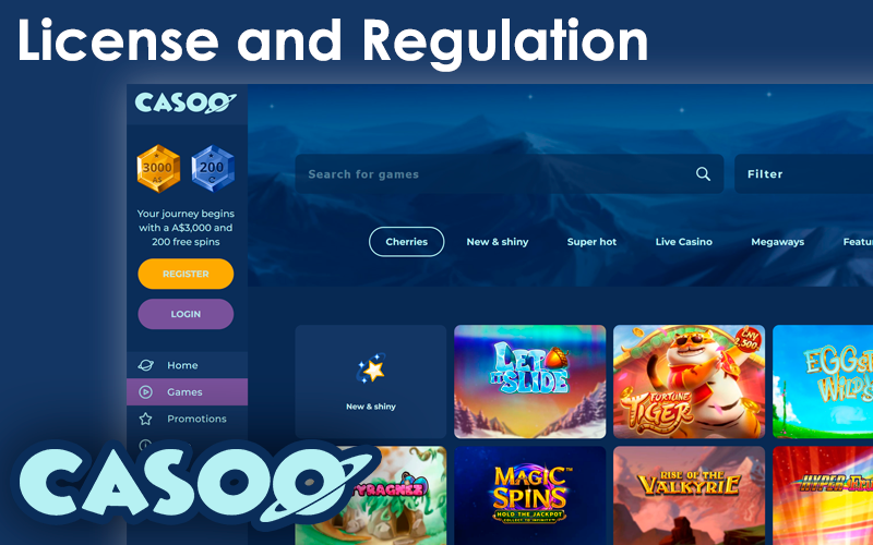 A part of games page on the Casoo site