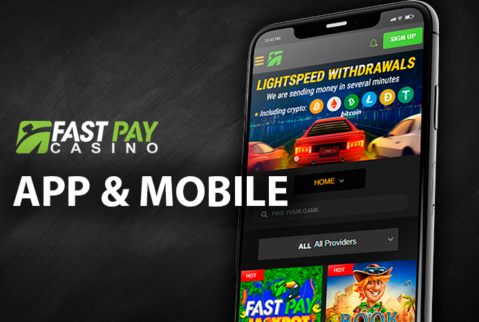 FastPay casino site on Mobile screen
