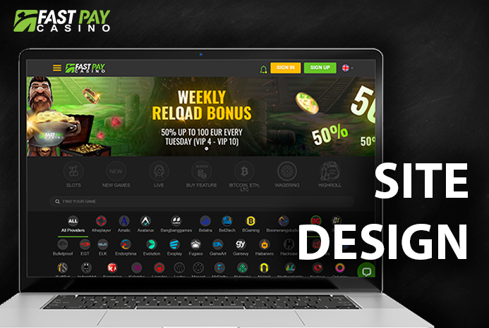 Laptop with the FastPlay casino website open