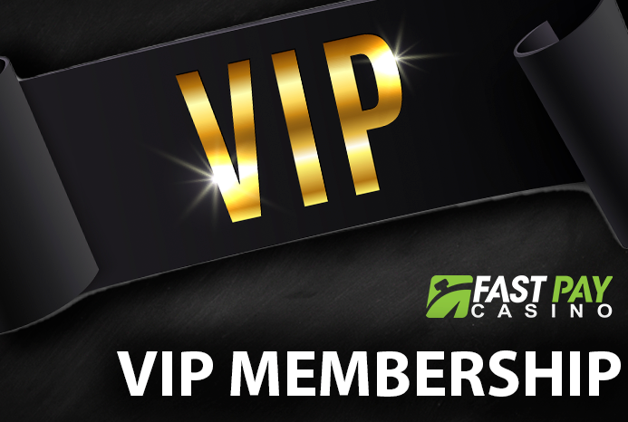 Ribbon with the golden VIP caption and FastPay casino logo