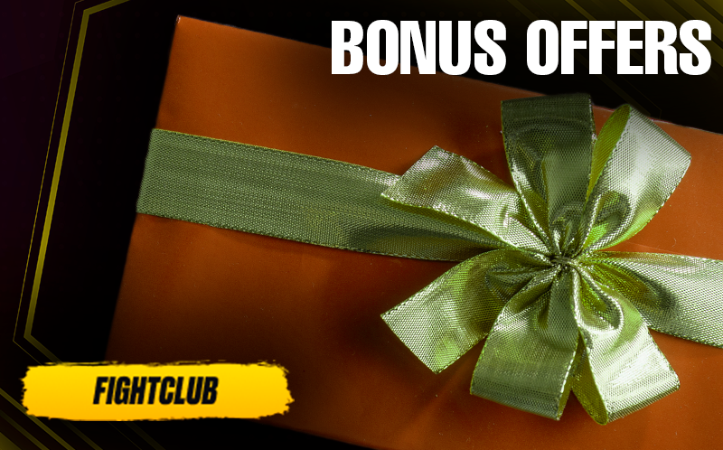 A giftbox with a beautiful yellow ribbon and Fight Club logo
