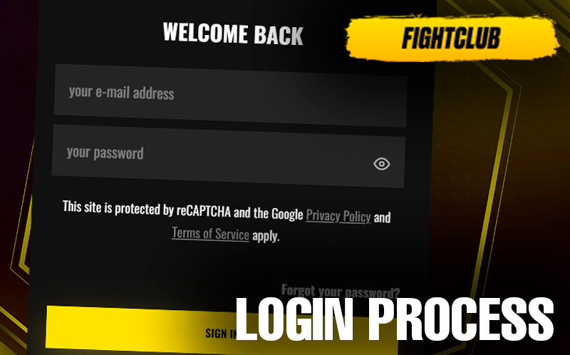 Login form on Fight club casino site and Fight club logo