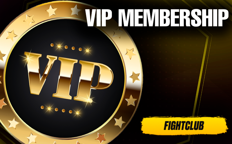 VIP medal shiny gold with stars and Fight club casino logo