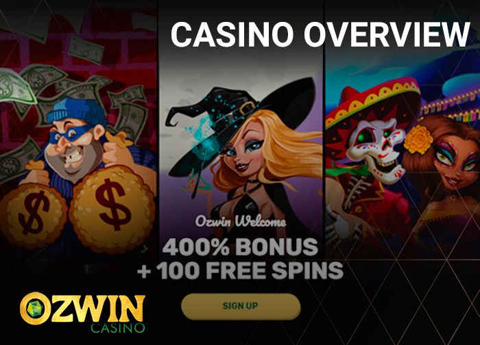 Main page on the Ozwin Casino website