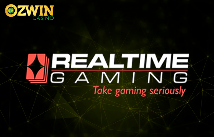 Logo of Realtime Gaming provider and Ozwin Casino logo