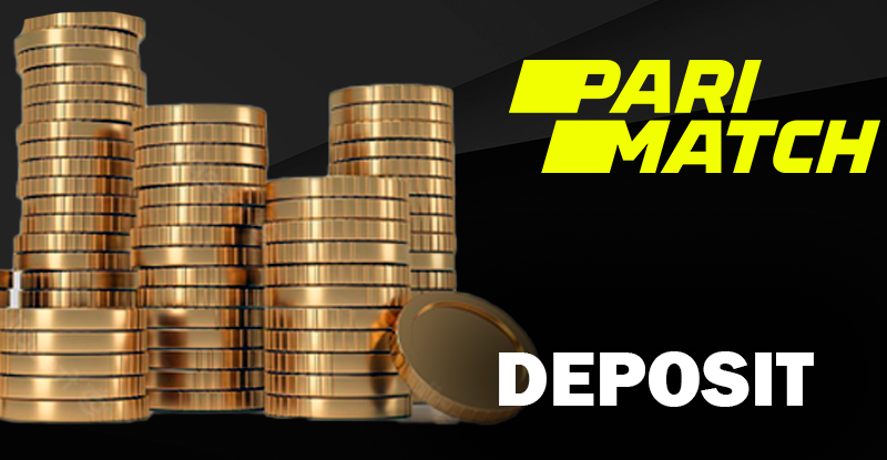 Handful of gold coins and Parimatch logo
