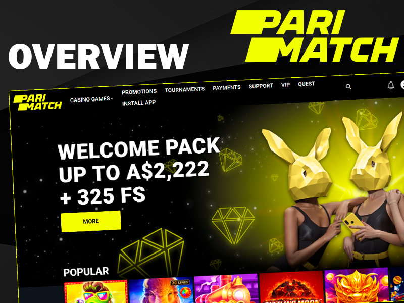Main page on Parimatch casino site and Parimatch logo