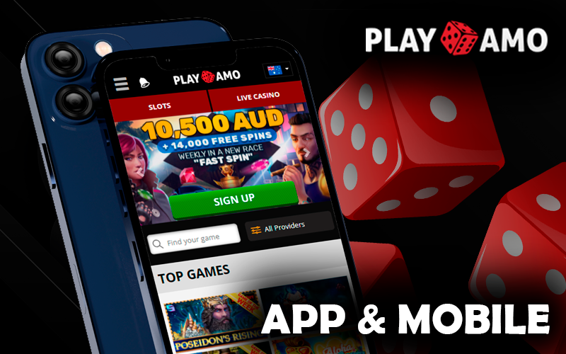 PlayAmo Casino Site opened on Smartphone