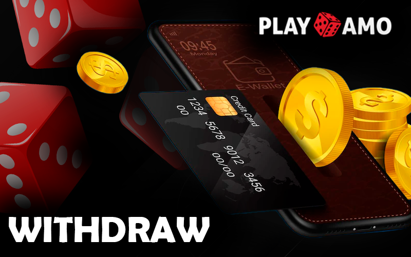 Smartphone with coins and credit card and Playamo casino logo