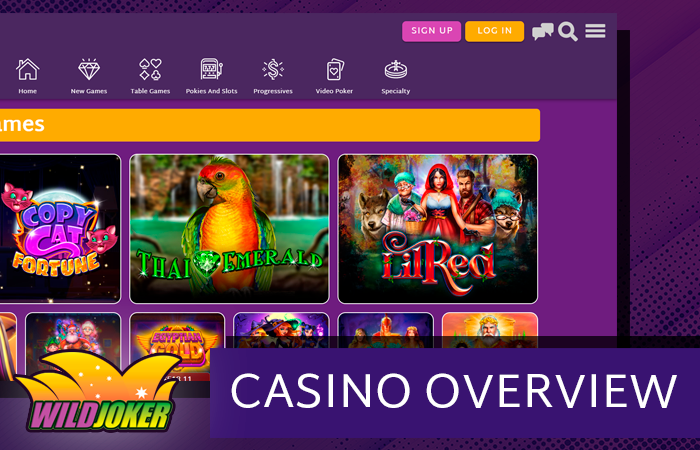 Wild Joker Casino main page screenshot