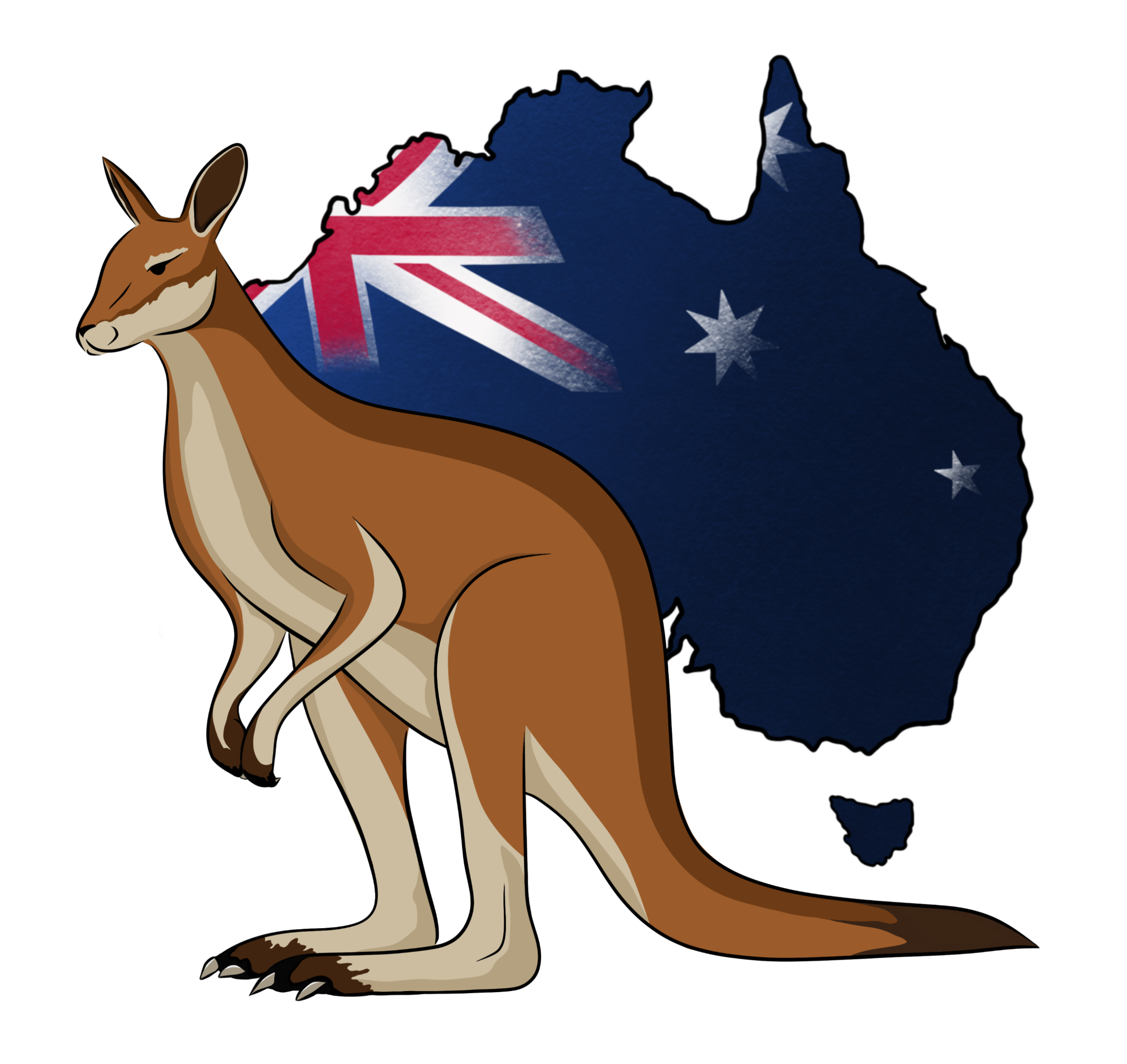 Kangaroo illustrations of Australia to draw attention to the video review