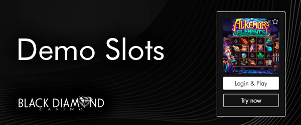 Demo slots on Black Diamond casino site - how to play