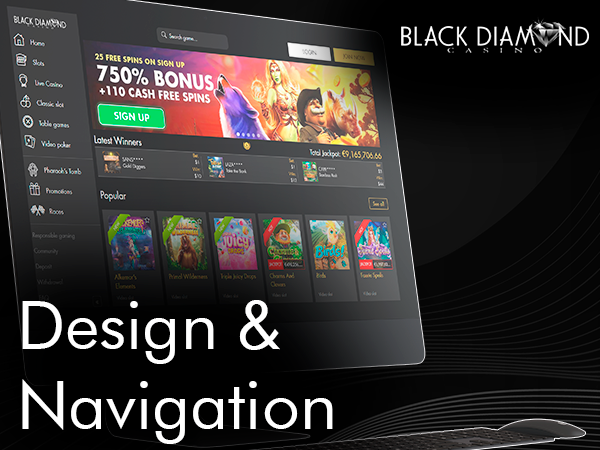 Black Diamond casino opened on PC and Black Diamond casino logo