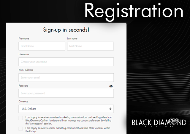 Black Diamond Registration form and Black Diamond logo