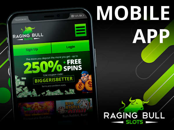 Playing at Raging Bull Casino via mobile devices - play via ios and android