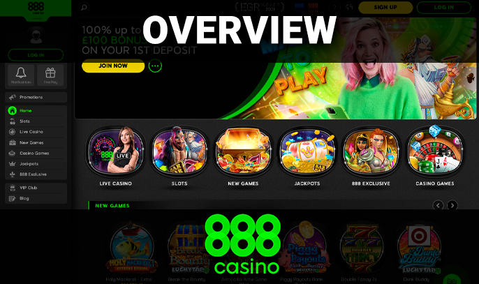 Casino 888 logo on the home page