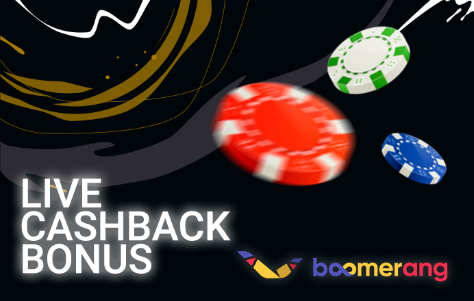 Poker chips and Boomerang Casino logo