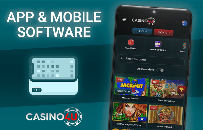 Phone with the open Casino4u app