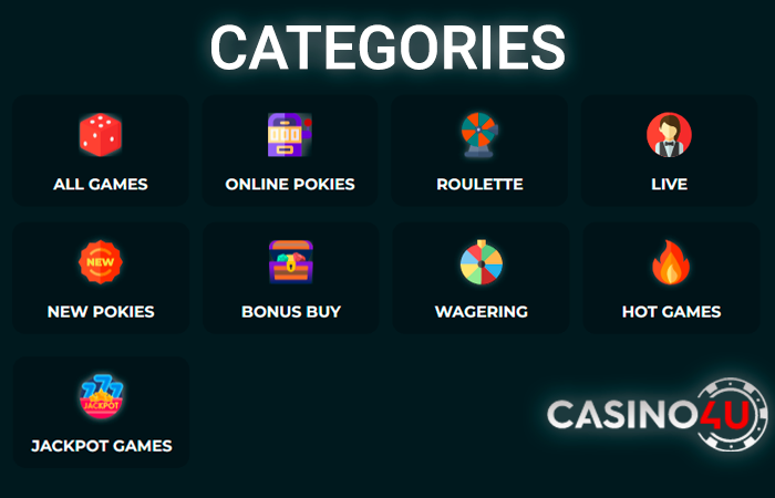 Categories of gambling at Casino4u