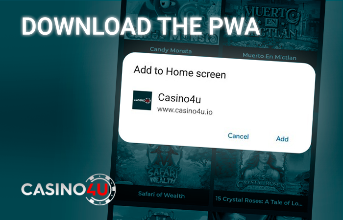 Installing the Casino4u page in the main panel