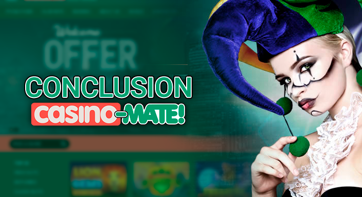 Casino-Mate's mascot in the background of the home page