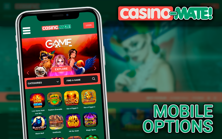 Mobile adaptation of Casino Mate - how to use