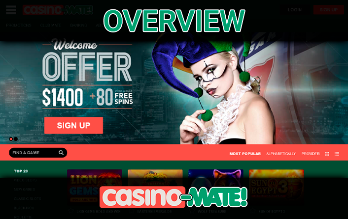 Open Casino Mate homepage