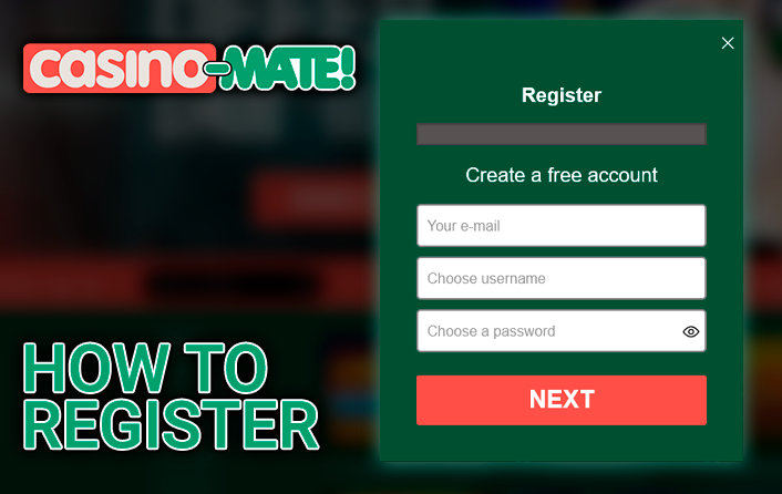 Casino-Mate registration form