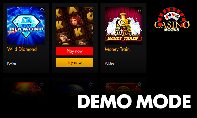 Choice of games in demo mode on the site of Casino Moons