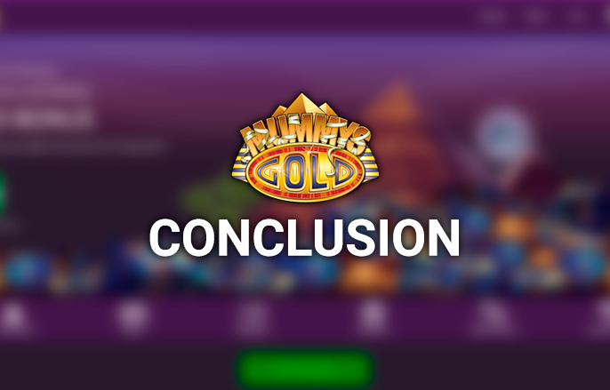 Mummy's Gold Casino logo on the home page background