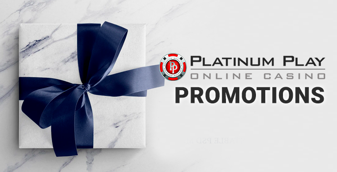 Beautifully packaged gift box and Platinum Play Casino Logo