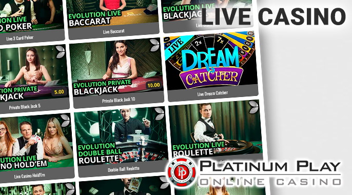 Live Games section at Platinum Play Casino