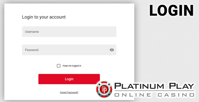 Authorization form at Platinum Play Casino