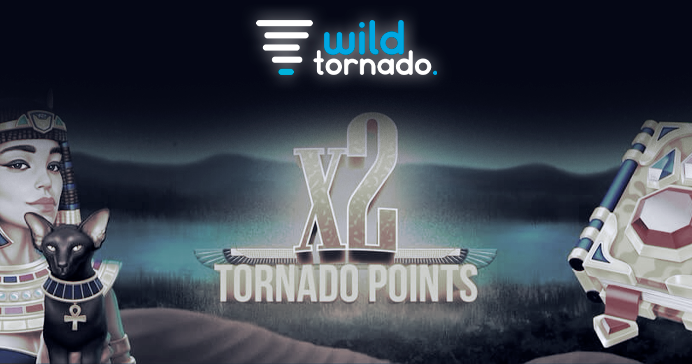 Egyptian-themed multiplier x2 and the Wild Tornado logo