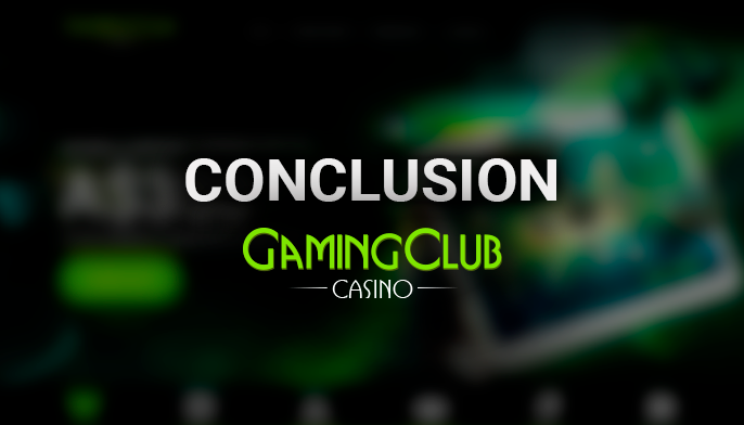 Gaming Club Casino logo on a blurry website page