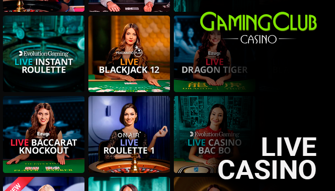 Live gambling at Gaming Club Casino