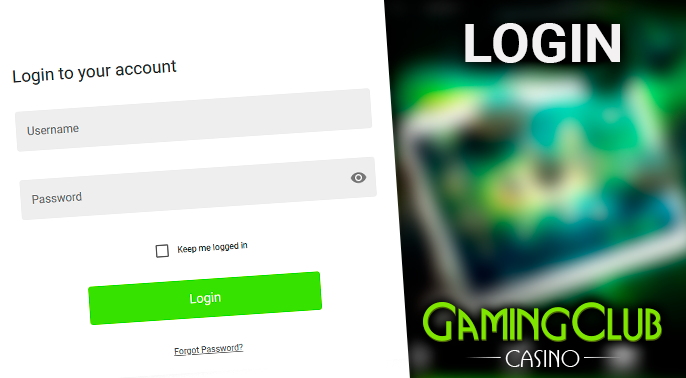 Authorization form at Gaming Club Casino