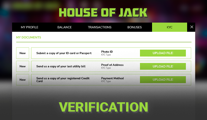 Identity verification process at House Of Jack Casino