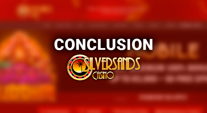 SilverSand Casino logo on the blurry homepage